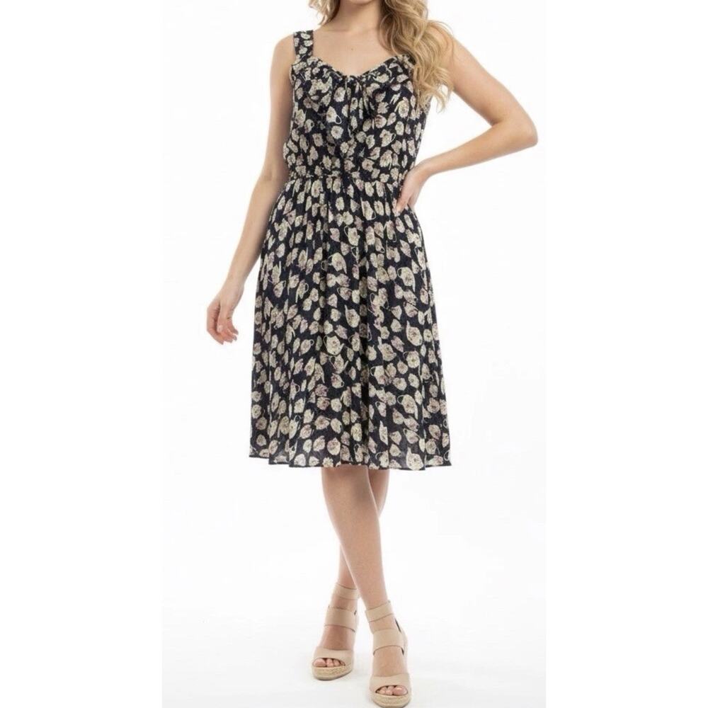 Disney x LC Lauren Conrad Teapot Chiffon Dress Womens S Navy Alice in Wonderland